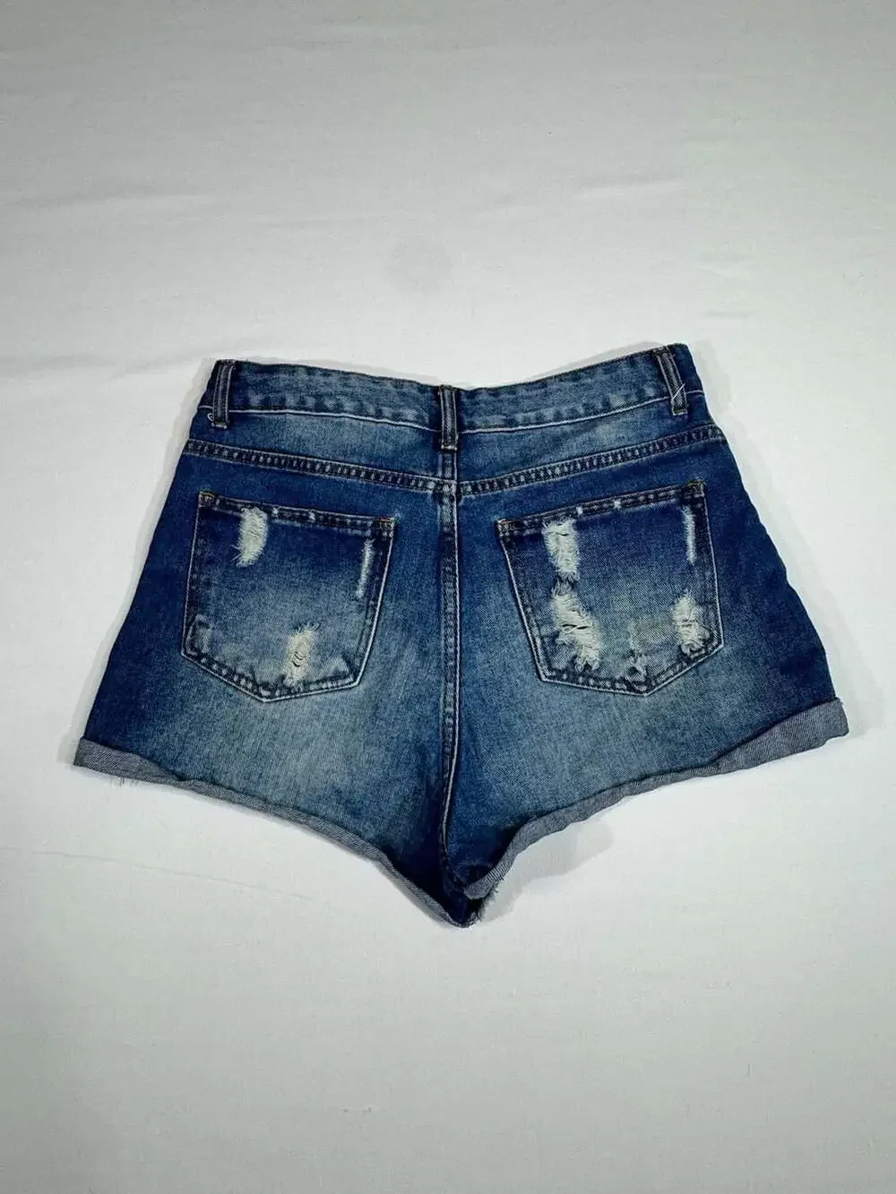 Farm Rio Denim Shorts Size 40 Blue Distressed Cutoff
